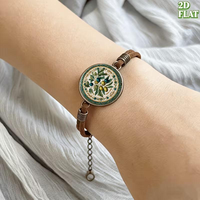 2D Flat Pattern Vintage Fashion Bracelet, Unique Gift